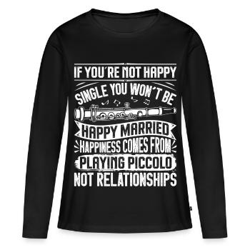 Orchestre de marche d’instruments piccolo - T-shirt manches longues Premium bio Femme - noir - Devant - Julia (174cm)