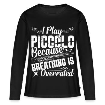 Musicien de Piccolo Respiration de l’Orchestre - T-shirt manches longues Premium bio Femme - noir - Devant - Julia (174cm)