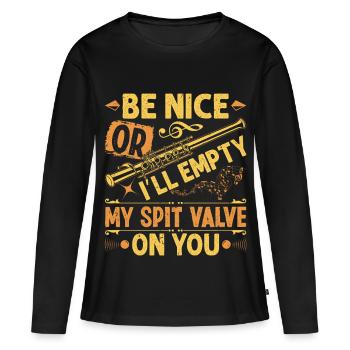 Uniforme de la fanfare à soupape de crachoir Piccoloist - T-shirt manches longues Premium bio Femme - noir - Devant - Julia (174cm)