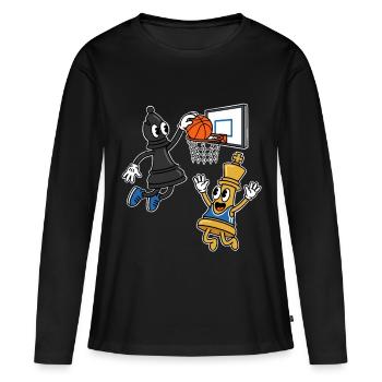 Échec et mat Basket - T-shirt manches longues Premium bio Femme - noir - Devant - Julia (174cm)