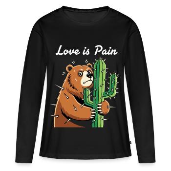 Bear hugging cactus pain - Women's Premium Organic Long Sleeve Shirt - black - Front - Julia (174cm)