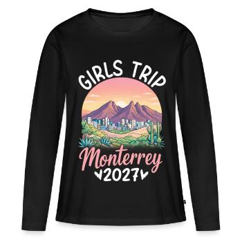 Monterrey Girls Trip 2027 - Frauen Premium Bio Langarmshirt - Schwarz - Vorne - Julia (174cm)