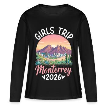 Monterrey Girls Trip 2027 - Frauen Premium Bio Langarmshirt - Schwarz - Vorne - Julia (174cm)