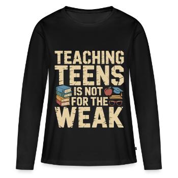 Enseignant de lycée enseignant aux adolescents - T-shirt manches longues Premium bio Femme - noir - Devant - Julia (174cm)