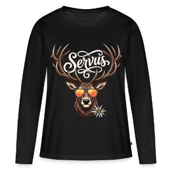 T-shirt Servus Chemise traditionnelle pour hommes Chemise traditionnelle - T-shirt manches longues Premium bio Femme - noir - Devant - Julia (174cm)