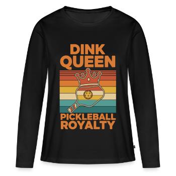 Pickleball Dink Queen Royalty Lustiger Spieler Liebe - Frauen Premium Bio Langarmshirt - Schwarz - Vorne - Julia (174cm)