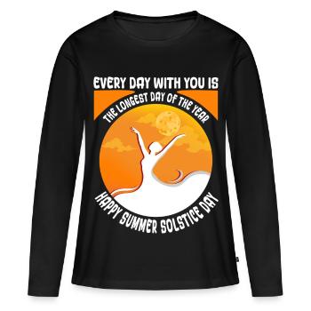 Litha Pagan Solstice d’été Midsommar - T-shirt manches longues Premium bio Femme - noir - Devant - Julia (174cm)