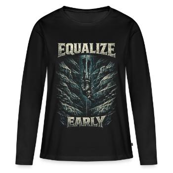 Apnée libre Égalisation précoce - T-shirt manches longues Premium bio Femme - noir - Devant - Julia (174cm)