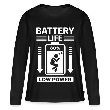 Battery Life Low Power Humor Battery Empty - Women's Premium Organic Long Sleeve Shirt - black - Front - Julia (174cm)