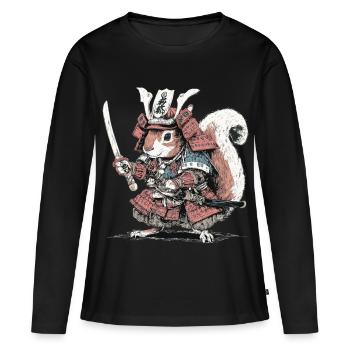 Armure Samouraï Écureuil - T-shirt manches longues Premium bio Femme - noir - Devant - Julia (174cm)