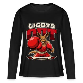 K.-O. Kangaroo – Lights Out Boxing - T-shirt manches longues Premium bio Femme - noir - Devant - Julia (174cm)