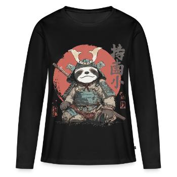 Armure samouraï paresseuse - T-shirt manches longues Premium bio Femme - noir - Devant - Julia (174cm)