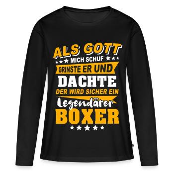 Boxer Boxen - Frauen Premium Bio Langarmshirt - Schwarz - Vorne - Julia (174cm)