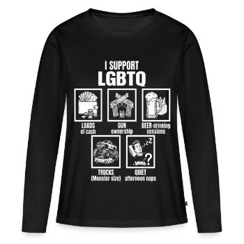 Je soutiens le mode de vie gangster LGBTQ - T-shirt manches longues Premium bio Femme - noir - Devant - Julia (174cm)
