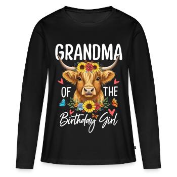 Grandma Of The Birthday Girl - Women's Premium Organic Long Sleeve Shirt - black - Front - Julia (174cm)