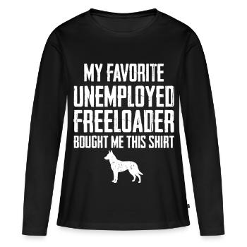 Drôle de profiteur belge malinois - T-shirt manches longues Premium bio Femme - noir - Devant - Julia (174cm)