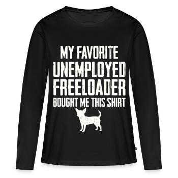 Drôle de Chihuahua Profiteur - T-shirt manches longues Premium bio Femme - noir - Devant - Julia (174cm)