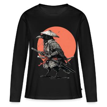 Armure de Samouraï Corbeau - T-shirt manches longues Premium bio Femme - noir - Devant - Julia (174cm)