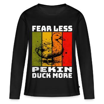Canard Pékin Canard Blaqué - T-shirt manches longues Premium bio Femme - noir - Devant - Julia (174cm)