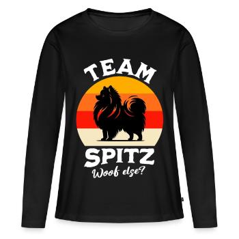 Équipe Spitz - T-shirt manches longues Premium bio Femme - noir - Devant - Julia (174cm)