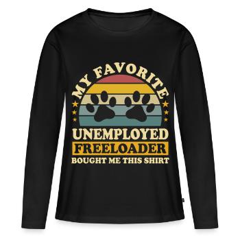 Profiteur au chômage vintage - T-shirt manches longues Premium bio Femme - noir - Devant - Julia (174cm)