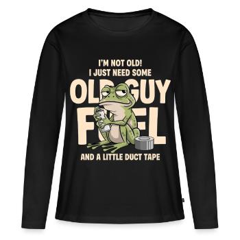 Vieux Grenouille Carburant - T-shirt manches longues Premium bio Femme - noir - Devant - Julia (174cm)