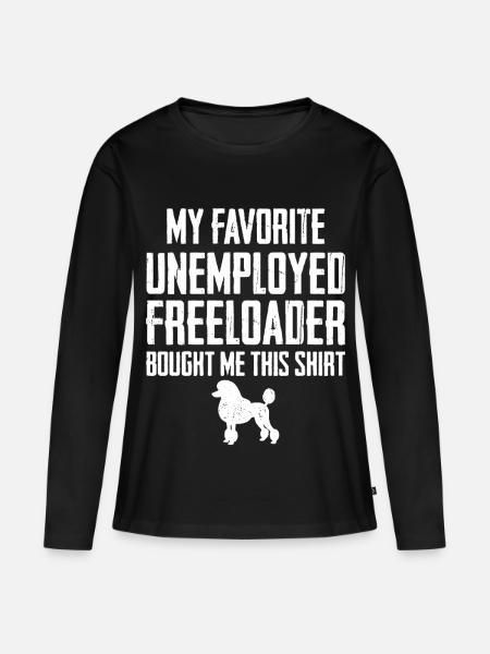 Lustiger Pudel-Schmarotzer - Frauen Premium Bio Langarmshirt - Schwarz