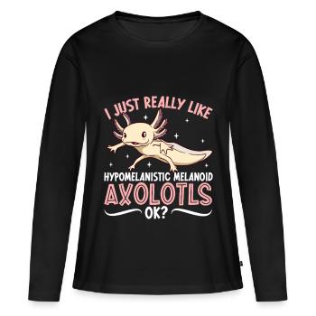 J’adore mon Axolotl Arlequin - T-shirt manches longues Premium bio Femme - noir - Devant - Julia (174cm)