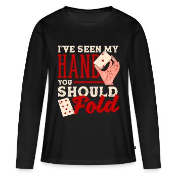 Vous devriez vous adapter au jeu de cartes Texas Holdem - T-shirt manches longues Premium bio Femme - noir - Devant - Julia (174cm)