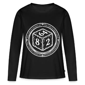 Backgammon | Lord of the Cube - On cube to double - Women's Premium Organic Long Sleeve Shirt - black - Front - Julia (174cm)