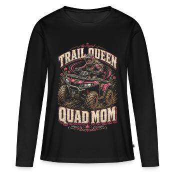 ATV Quad Quad Quad Quad Quad Conductrice Quad Féminine - T-shirt manches longues Premium bio Femme - noir - Devant - Julia (174cm)