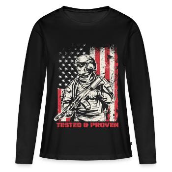 Veterans Day Für Republikaner - Frauen Premium Bio Langarmshirt - Schwarz - Vorne - Julia (174cm)