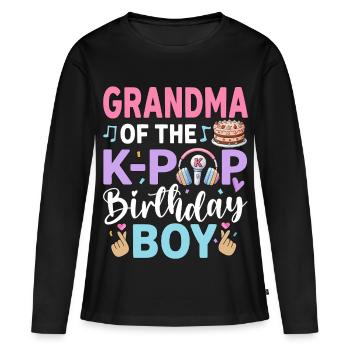 Grandma of The K-Pop Birthday Boy - Women's Premium Organic Long Sleeve Shirt - black - Front - Julia (174cm)