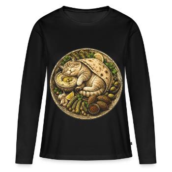 Liban Libanais - T-shirt manches longues Premium bio Femme - noir - Devant - Julia (174cm)