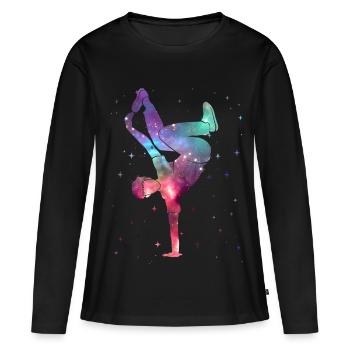 Breakdance Breakdancer Breakdance Breakdance Spatial - T-shirt manches longues Premium bio Femme - noir - Devant - Julia (174cm)