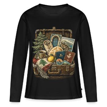 Liban Libanais - T-shirt manches longues Premium bio Femme - noir - Devant - Julia (174cm)