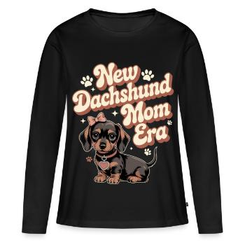 Ère des Teckels Mama - T-shirt manches longues Premium bio Femme - noir - Devant - Julia (174cm)