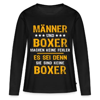 Boxer Boxen - Frauen Premium Bio Langarmshirt - Schwarz - Vorne - Julia (174cm)