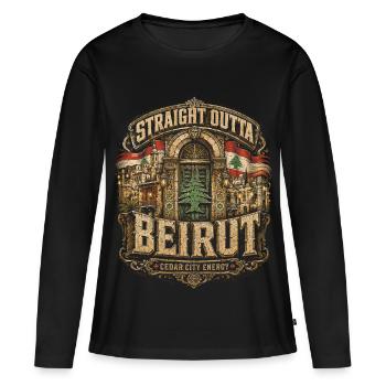Liban Libanais tout droit sortis de Beyrouth - T-shirt manches longues Premium bio Femme - noir - Devant - Julia (174cm)