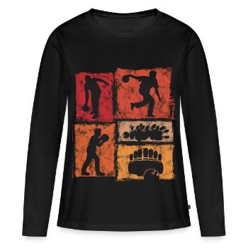 Quilling Skittles Graphique rétro pour le club Skittles - T-shirt manches longues Premium bio Femme - noir - Devant - Julia (174cm)