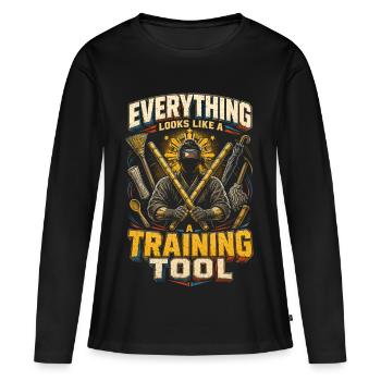 Escrima Arnis Arts Martiaux - T-shirt manches longues Premium bio Femme - noir - Devant - Julia (174cm)
