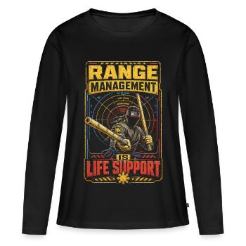 Escrima Arnis Kampfsport Range Management - Frauen Premium Bio Langarmshirt - Schwarz - Vorne - Julia (174cm)