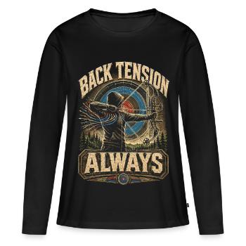 Archery Archer Back Tension Always - Women's Premium Organic Long Sleeve Shirt - black - Front - Julia (174cm)