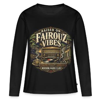 Liban Libanais, Libanais inspirés de Fairouz Vibes - T-shirt manches longues Premium bio Femme - noir - Devant - Julia (174cm)