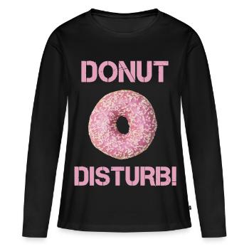 Donut Disturb pour se détendre et grignoter un design - T-shirt manches longues Premium bio Femme - noir - Devant - Julia (174cm)