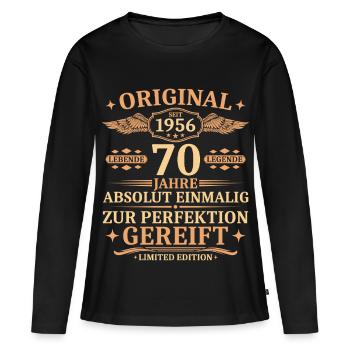 70th Birthday Vintage 1956 Gift - Women's Premium Organic Long Sleeve Shirt - black - Front - Julia (174cm)
