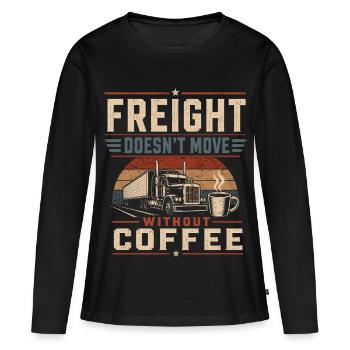 Chauffeur de camion Café Caféine - T-shirt manches longues Premium bio Femme - noir - Devant - Julia (174cm)