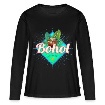 Bohol aux Philippines Vintage Coconut Filipino - T-shirt manches longues Premium bio Femme - noir - Devant - Julia (174cm)