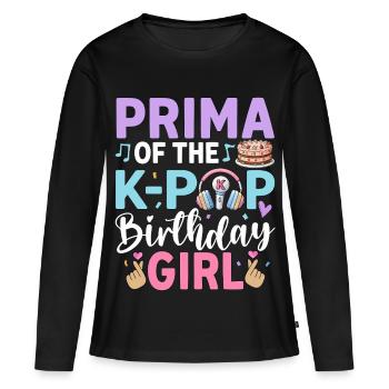 Prima of The K-Pop Birthday Girl - Frauen Premium Bio Langarmshirt - Schwarz - Vorne - Julia (174cm)