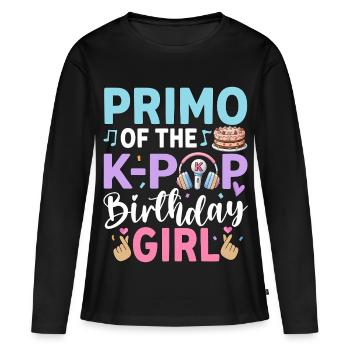 Prima of The K-Pop Birthday Girl - Frauen Premium Bio Langarmshirt - Schwarz - Vorne - Julia (174cm)